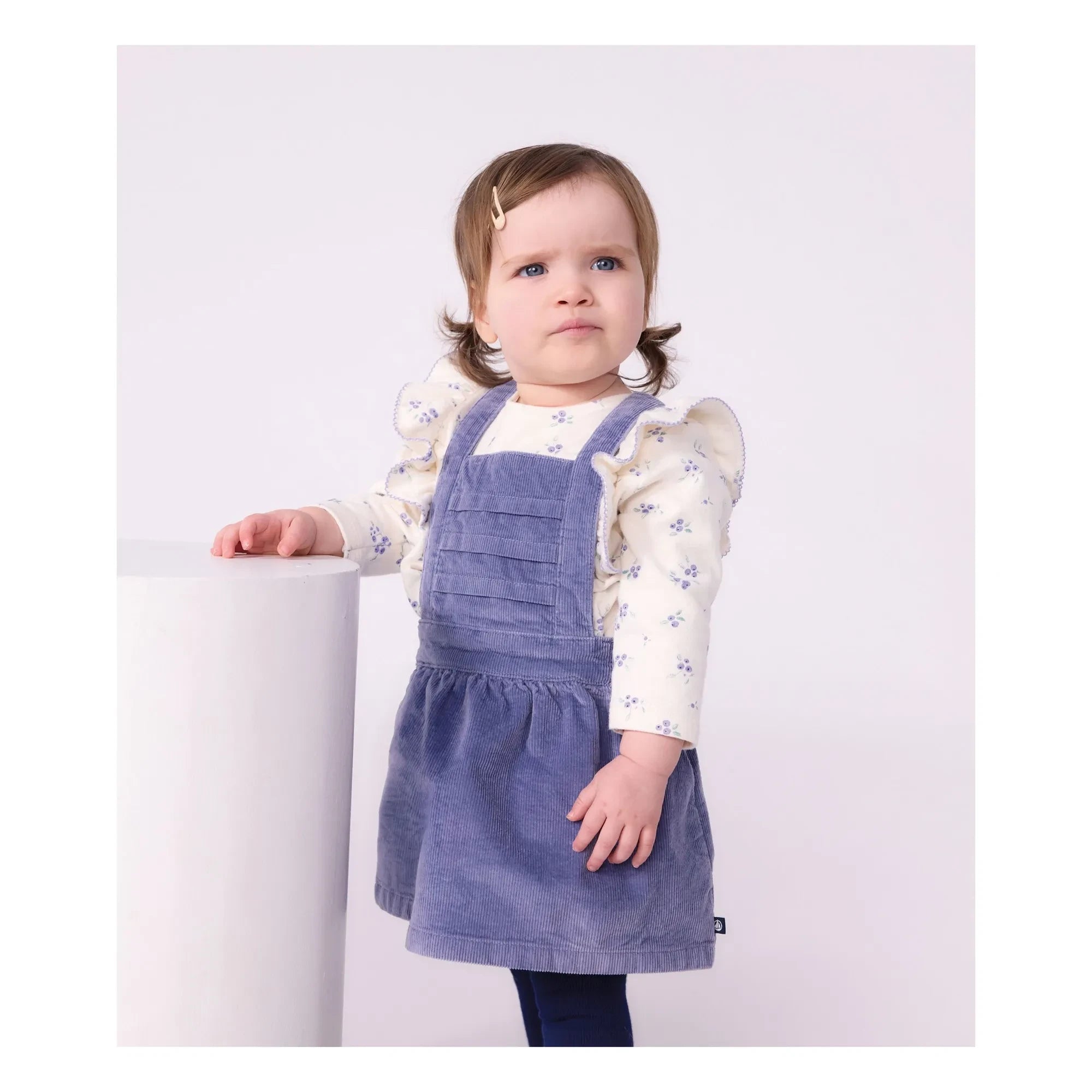 Petit Bateau - Fırfırlı Çiçekli Bluz Organik Pamuk | Ekru