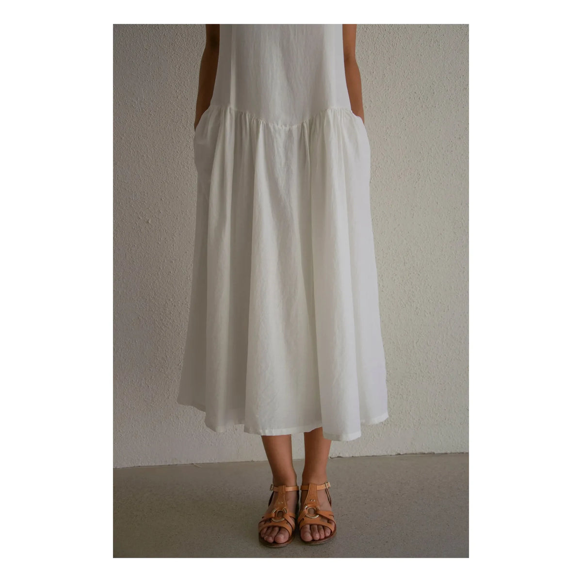 THEAVANT - Grace Cotton ve İpek Poplin Elbise | Beyaz