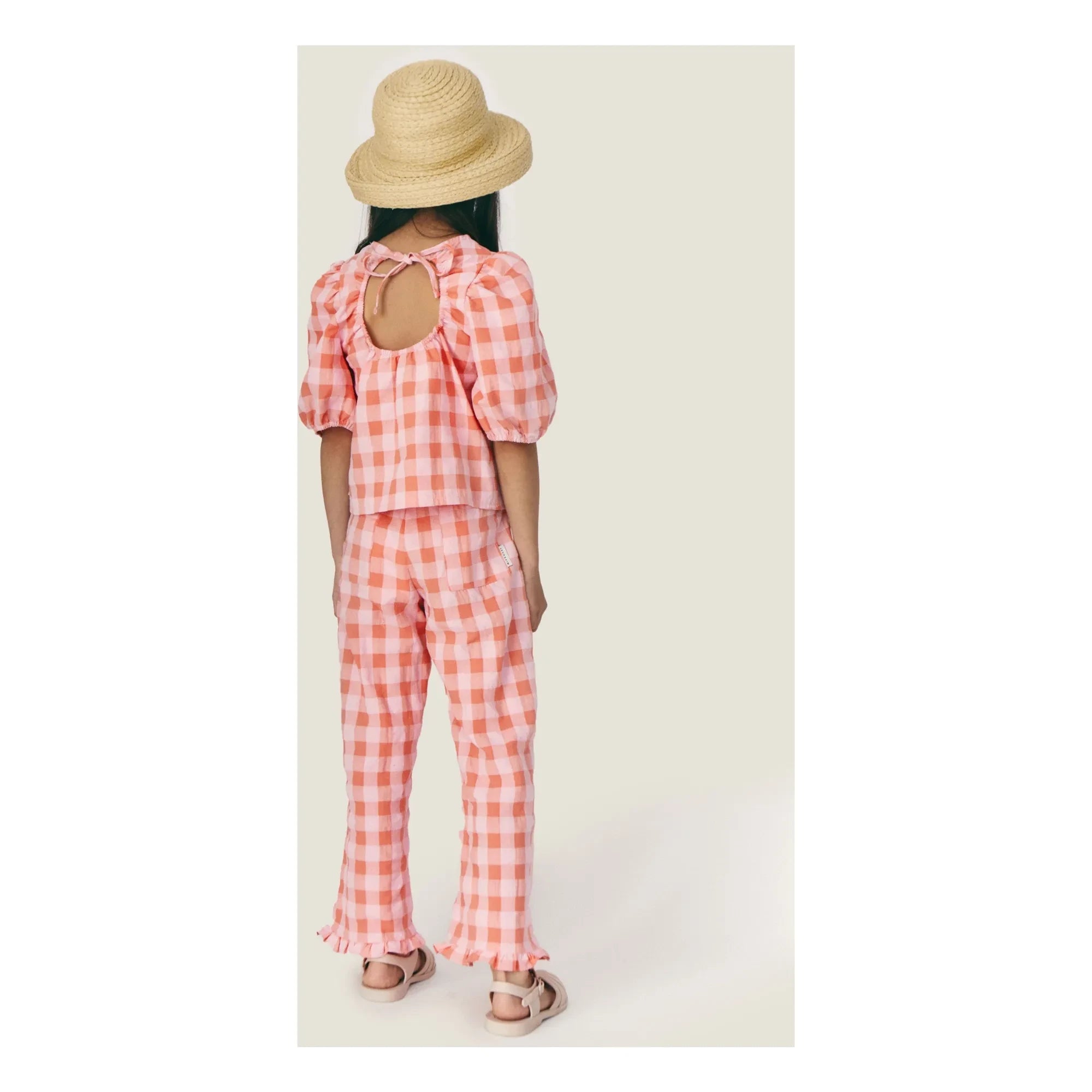 Mipounet - Mirelle Vichy Balon Kollu Bluz | Pembe