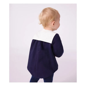 Petit Bateau - Çıtçıt yaka organik pamuklu tulum | Gece mavisi