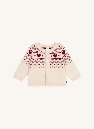 Petit Bateau - Bebek Yün Kalp Yelek | Ecru
