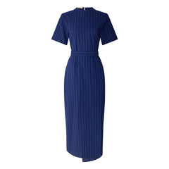Sessùn - Lazula Pamuk Çizgili Elbise | Lacivert