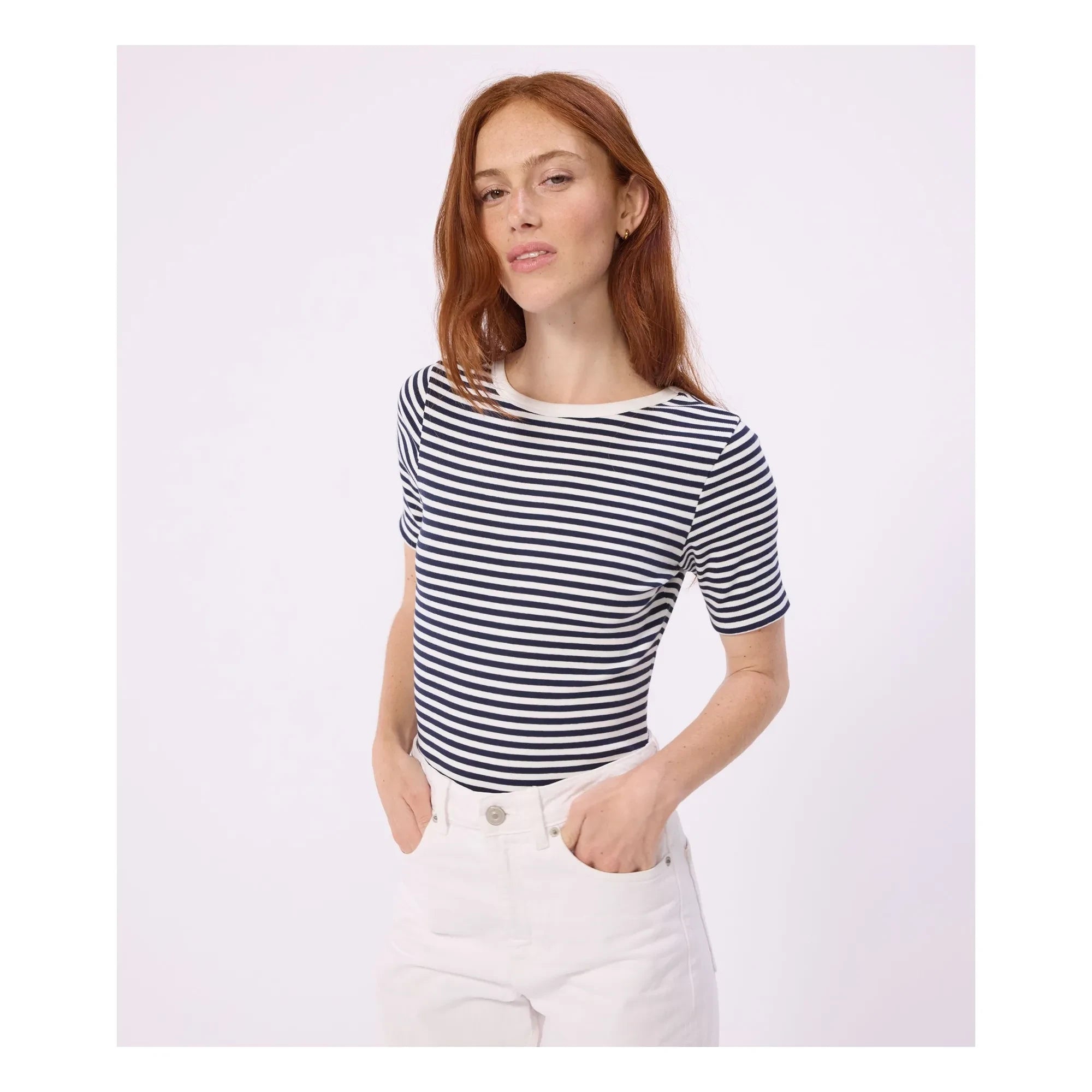 Petit Bateau - Çizgili Fitilli Organik Pamuk Badi | Lacivert