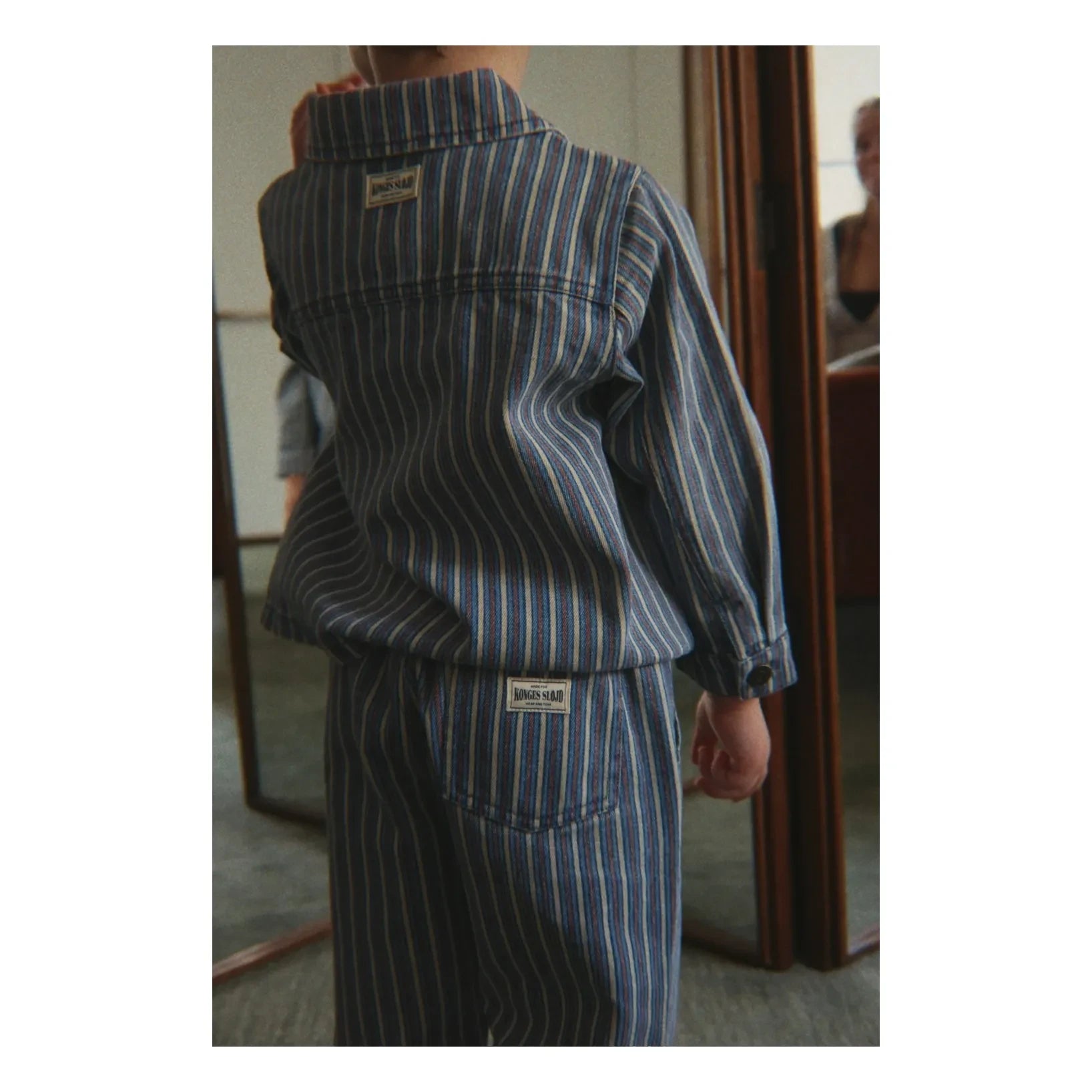 Konges Sløjd - Magot Çizgili Organik Pamuk Denim Gömlek | Mavi