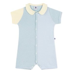 Petit Bateau - Çizgili Pyjama Tulum Şort | Mavi