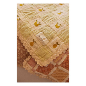 Bebe Organic - Mai Organik Pamuk Patchwork Battaniye | Sarı