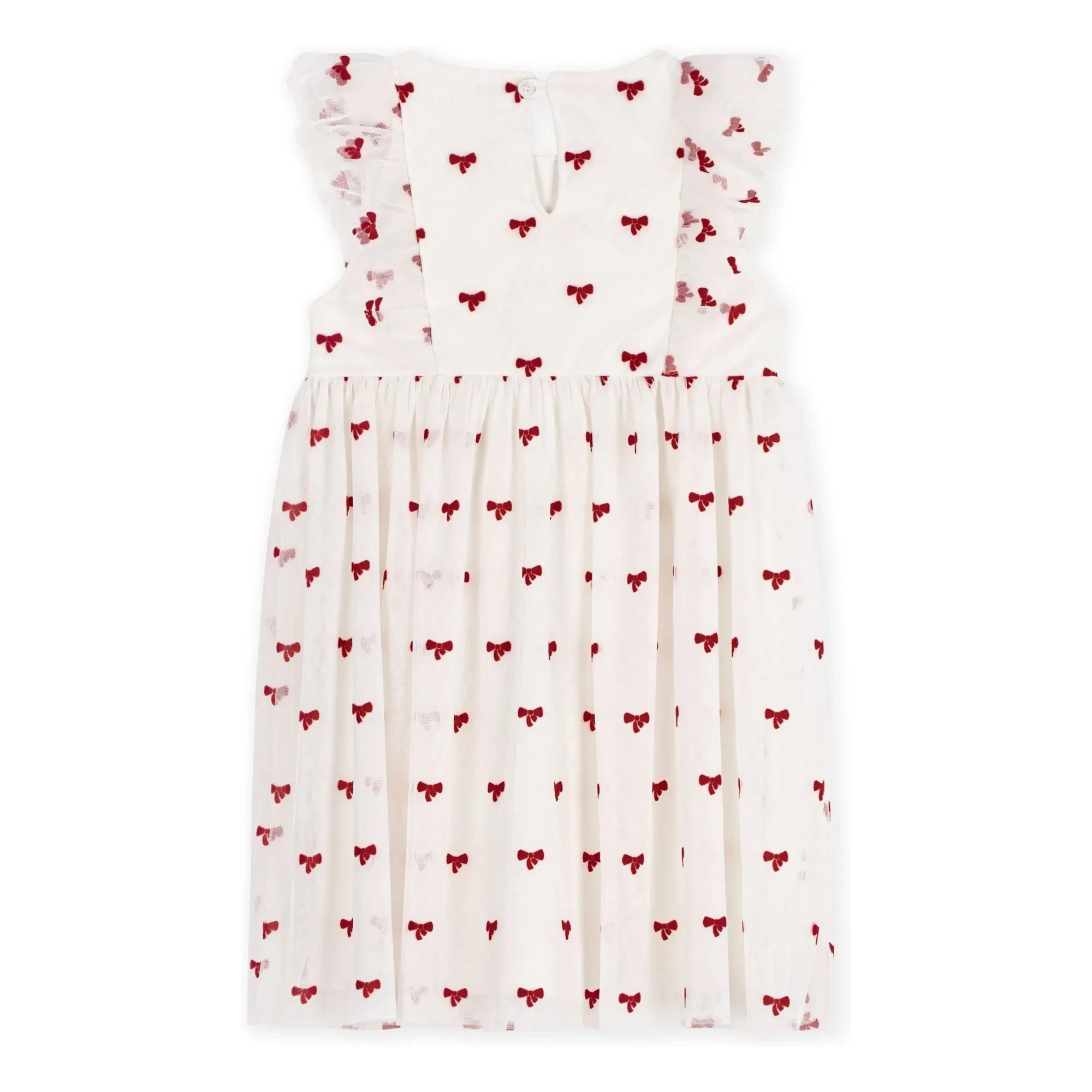 Petit Bateau - Tül Düğümlü Elbise | Ecru