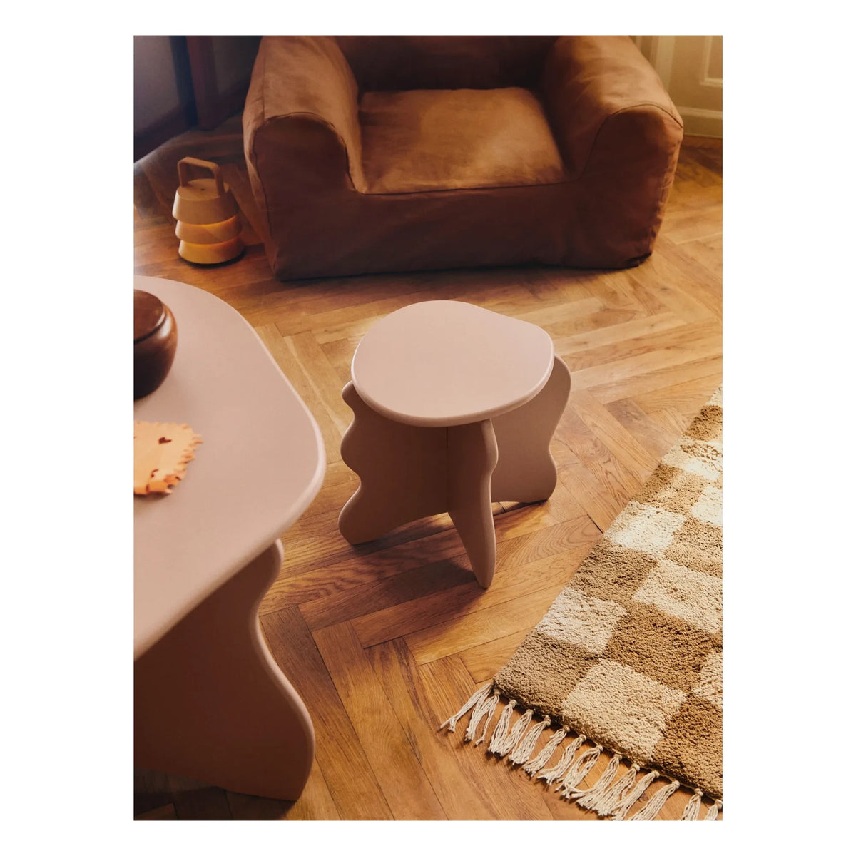 Ferm Living Kids - مقعد Slope وردي