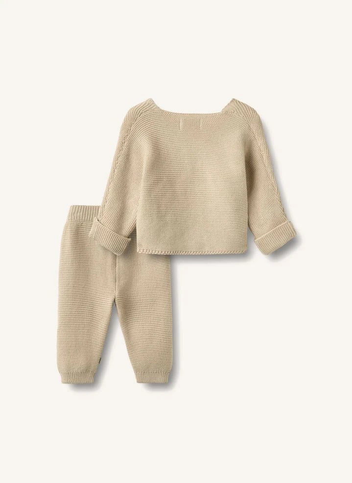 Wheat - Organik pamuklu yelek ve pantolon takımı | Ekru