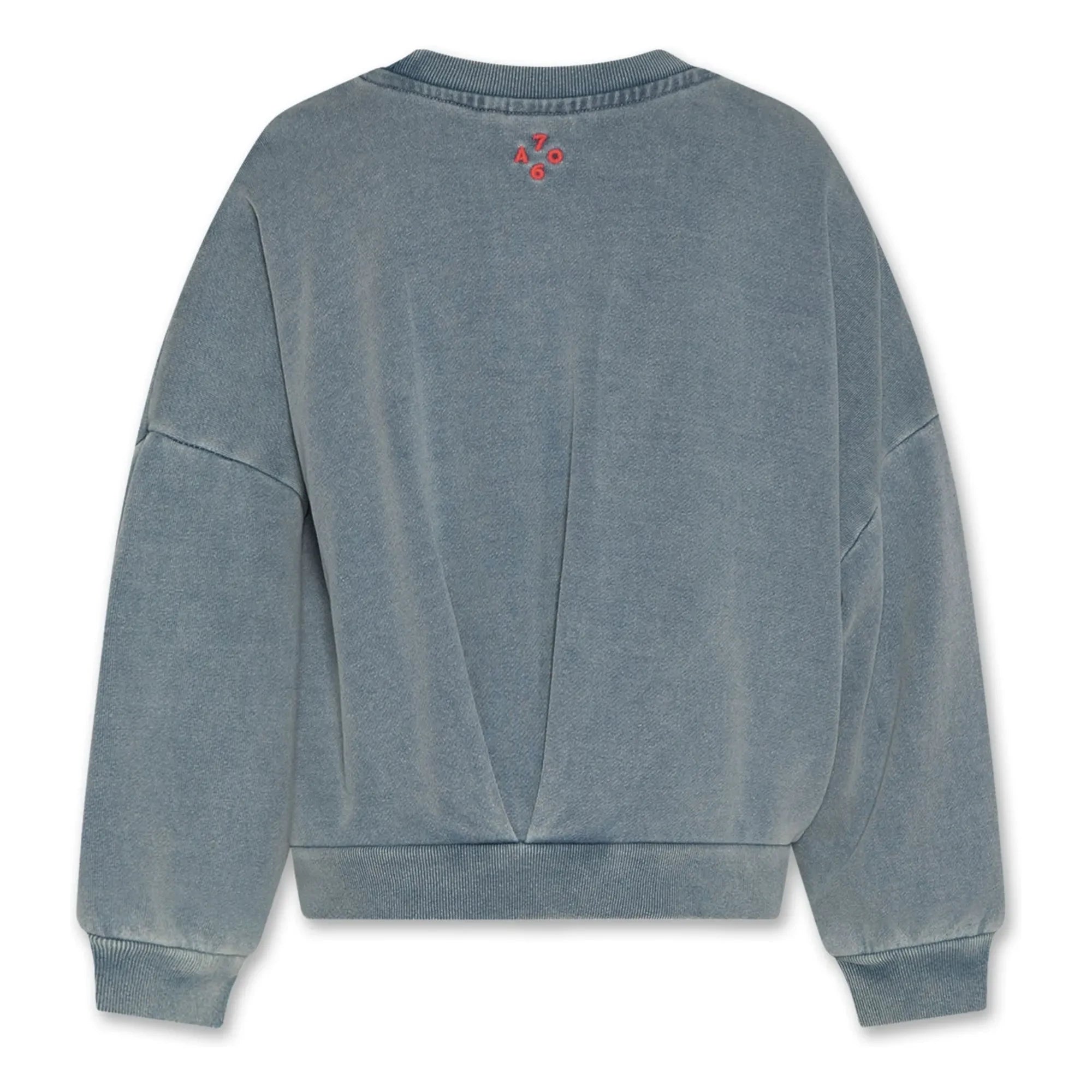 AO76 - Lys geri dönüştürülmüş pamuklu sweatshirt | Gri mavi