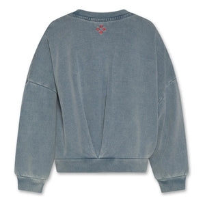AO76 - Lys geri dönüştürülmüş pamuklu sweatshirt | Gri mavi