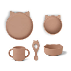Liewood - Vivi Silikon Yemek Takımı - 4'lü Set | Pembe