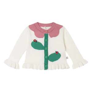 Stella McCartney Kids - Organik Pamuk Çiçekli Hırka | Ivory