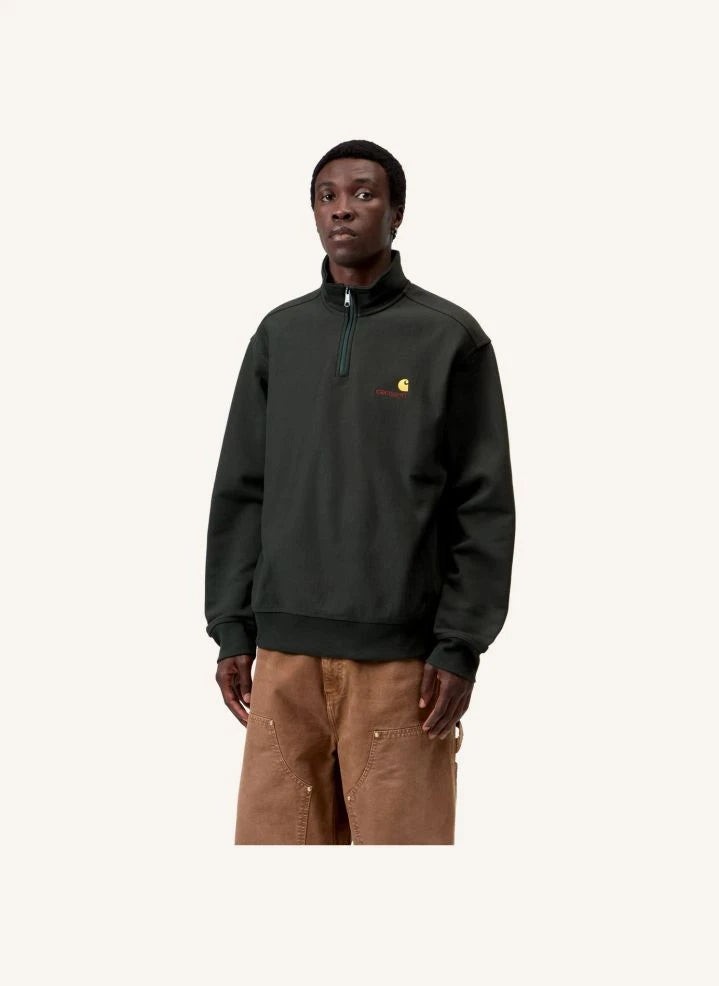 Carhartt WIP - American Script Yarım Fermuarlı Sweatshirt | Siyah