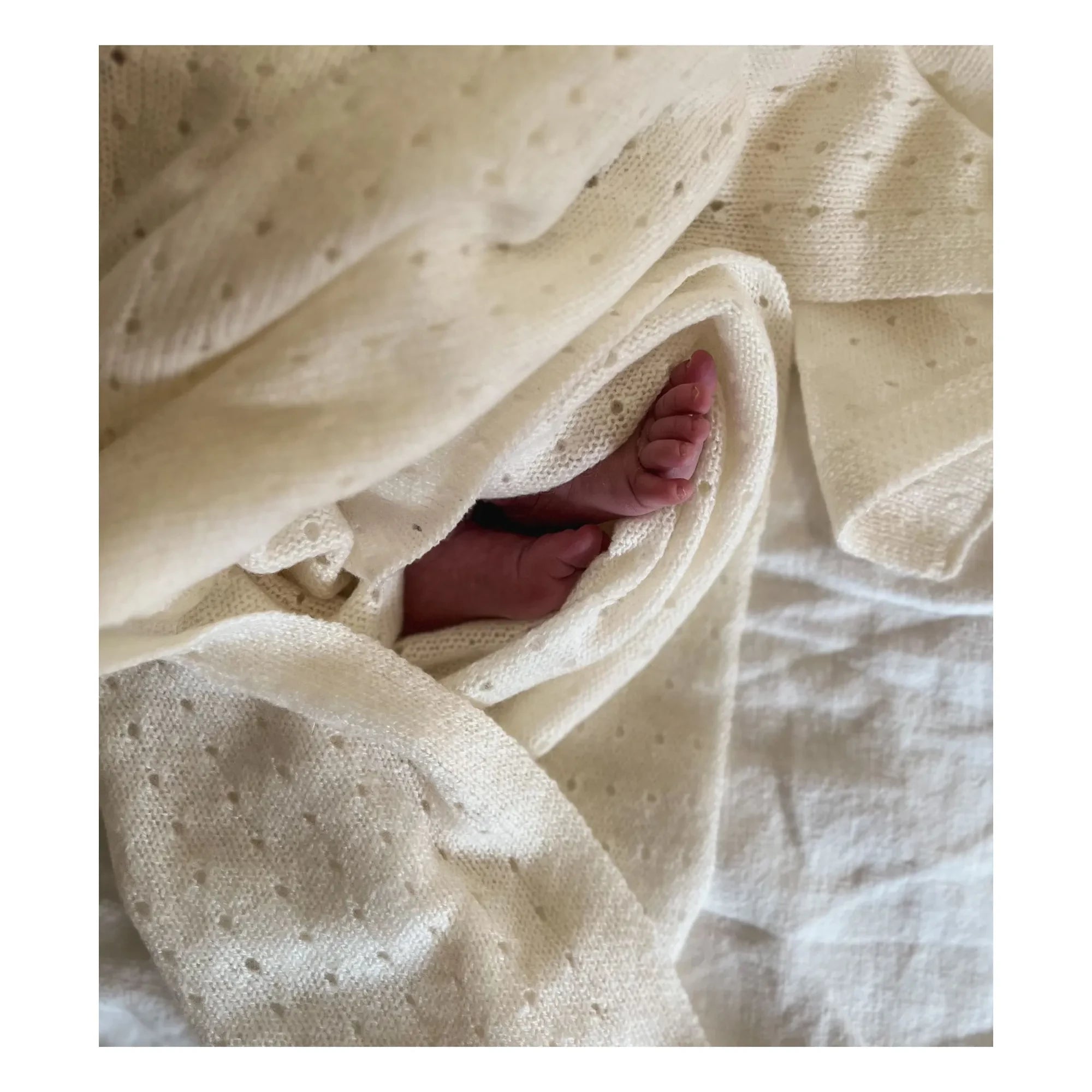 My Little Freckle - Organik Kaşmir Pointelle Battaniye | Ekru