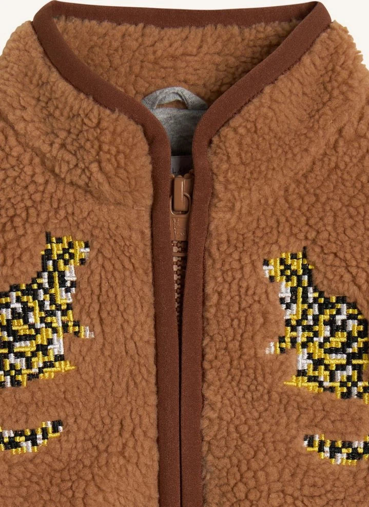 Stella McCartney Kids - Tigers Sherpa سترة | Camel