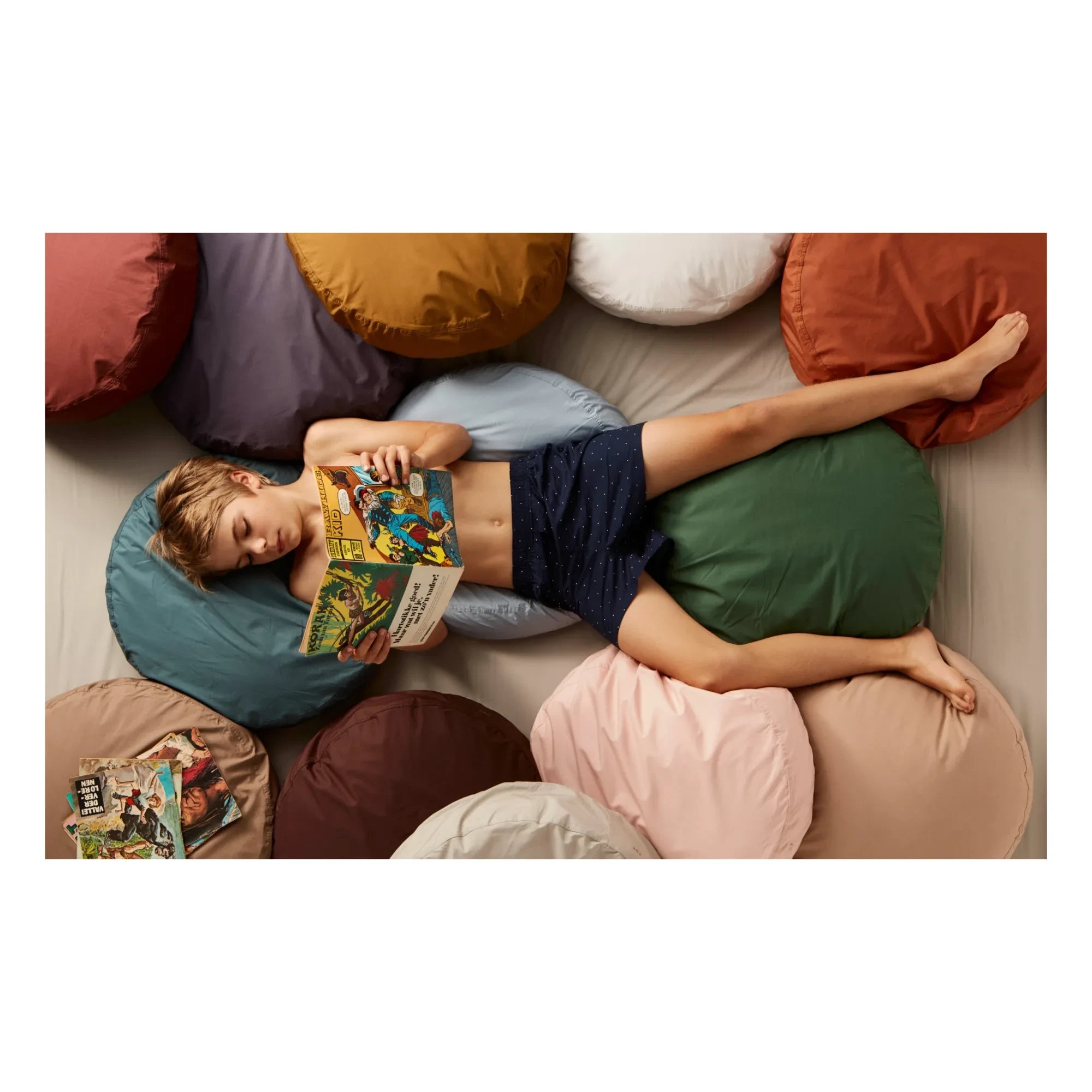 Suite 702 - Organik Pamuklu Perkal Yuvarlak Yastık | Beyaz