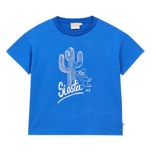 Arsène et Les Pipelettes - Siesta organik pamuklu T-shirt | Azure blue