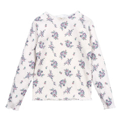 the new society - Floral ribana Tişört | Bej