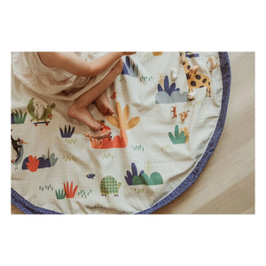 Play and Go - Noomad Puce et Pilou çanta/oyun matı - Play&Go x Moulin Roty | Mavi