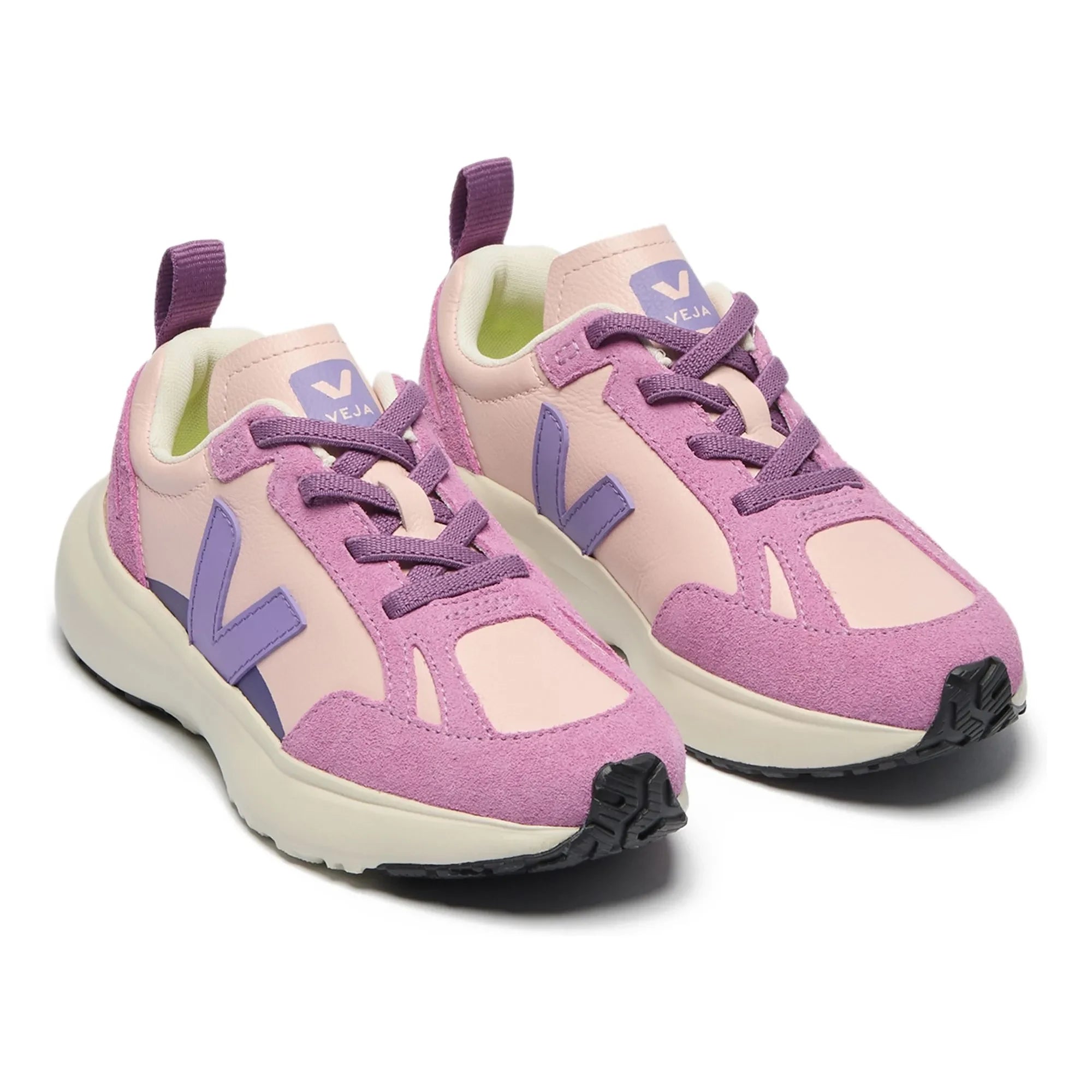 Veja - Elasticated Dantelli Spor Ayakkabı Küçük Kanarya Açık Deri O.T. | Pembe