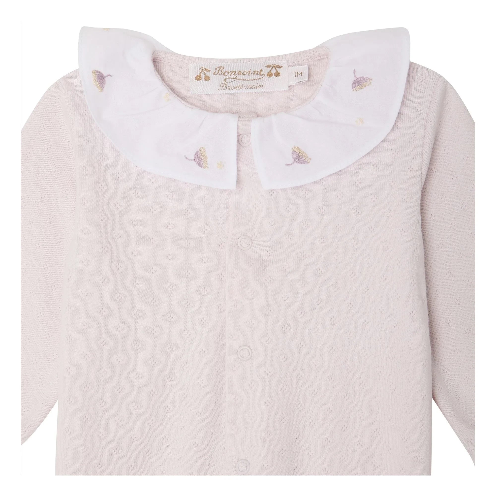 Bonpoint - Lintina Pointelle Organik Pamuk Pijama | Açık Pembe
