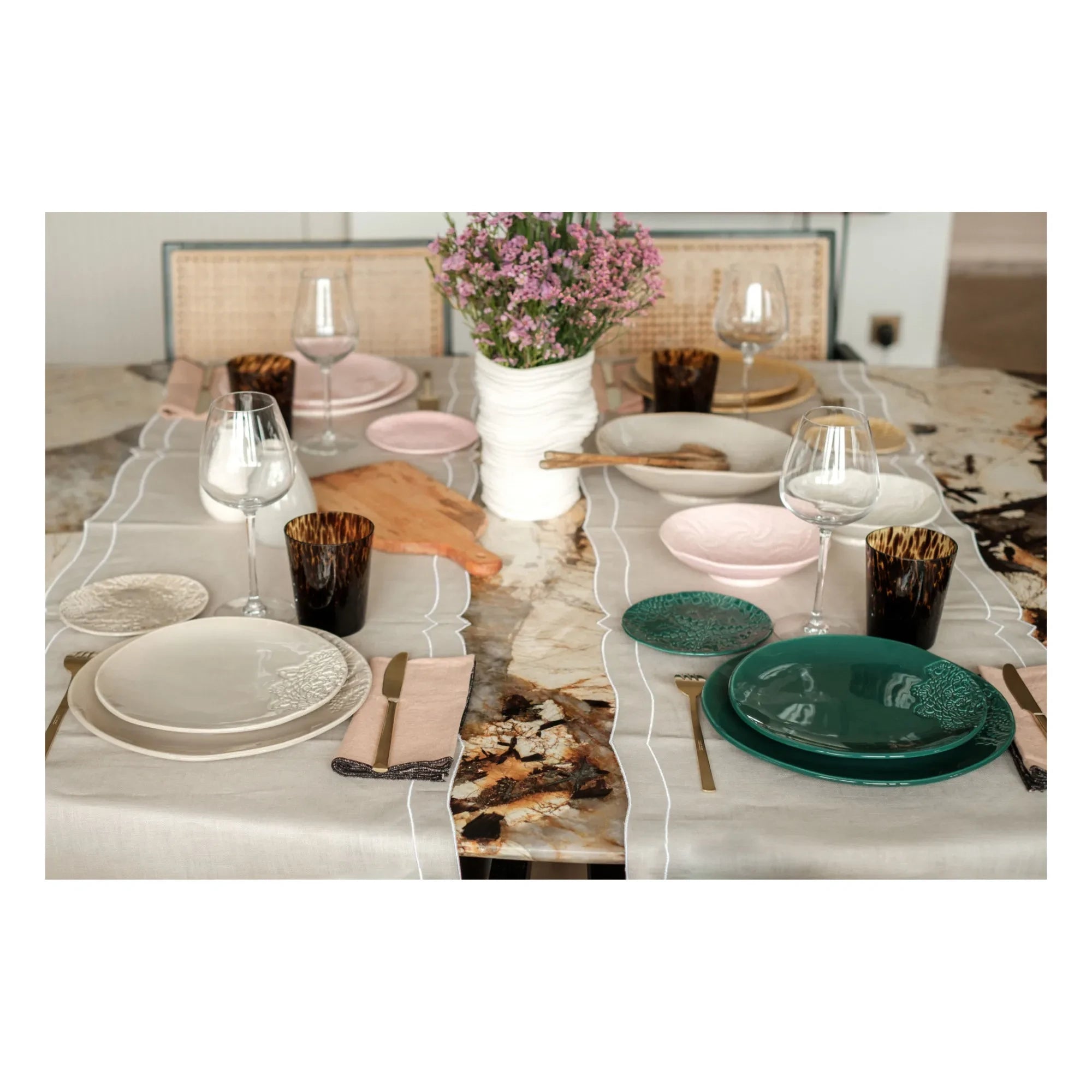 Maison Vessel - Blanca Tatoo Dantel Tabaklar - 2'li Set | Jade