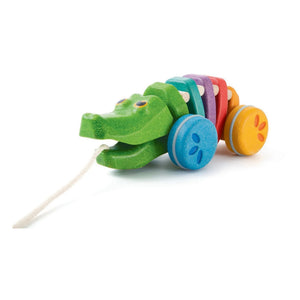 Plan Toys - Gökkuşağı Timsah Çekmeli Oyuncak