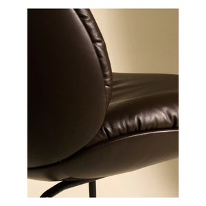 Gubi - Beetle Yumuşak deri lounge sandalye, Gamfratesi | Kahve