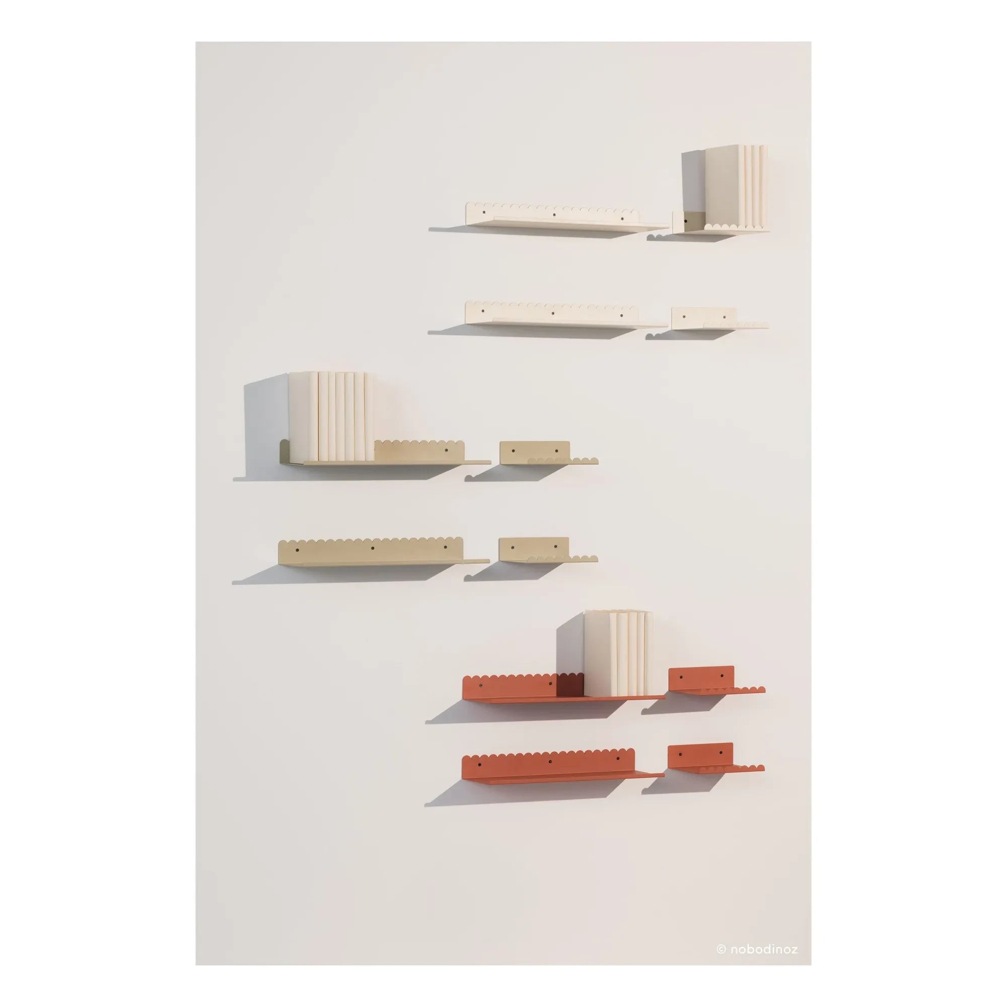 Nobodinoz - Vibes duvar rafı 50x16 cm | Terracotta