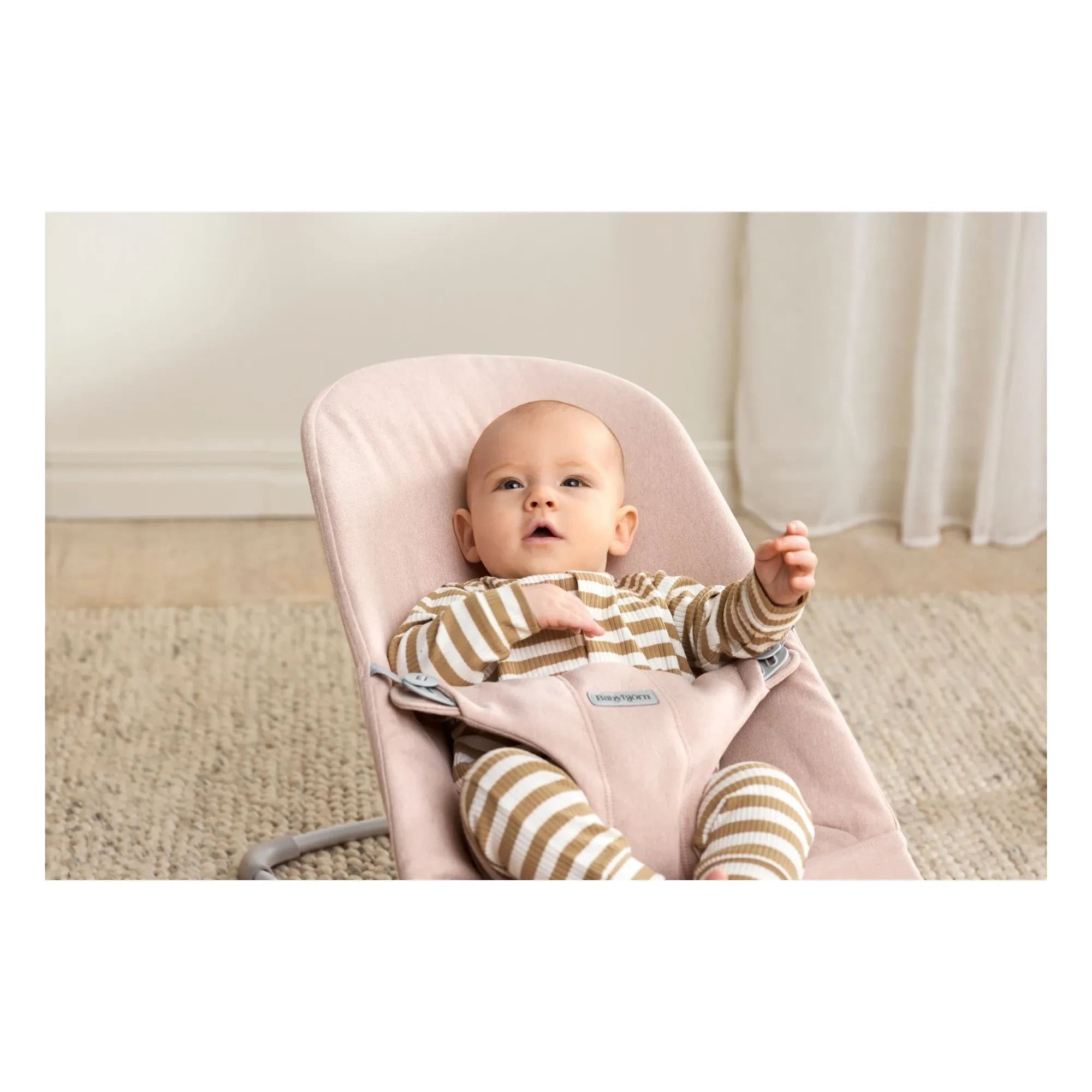 BabyBjörn - Benekli dokuma jersey kumaştan Bliss şezlong | Pembe