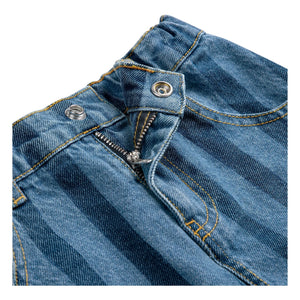 Bobo Choses - Çizgili Denim Etek Organik Pamuk | Mavi