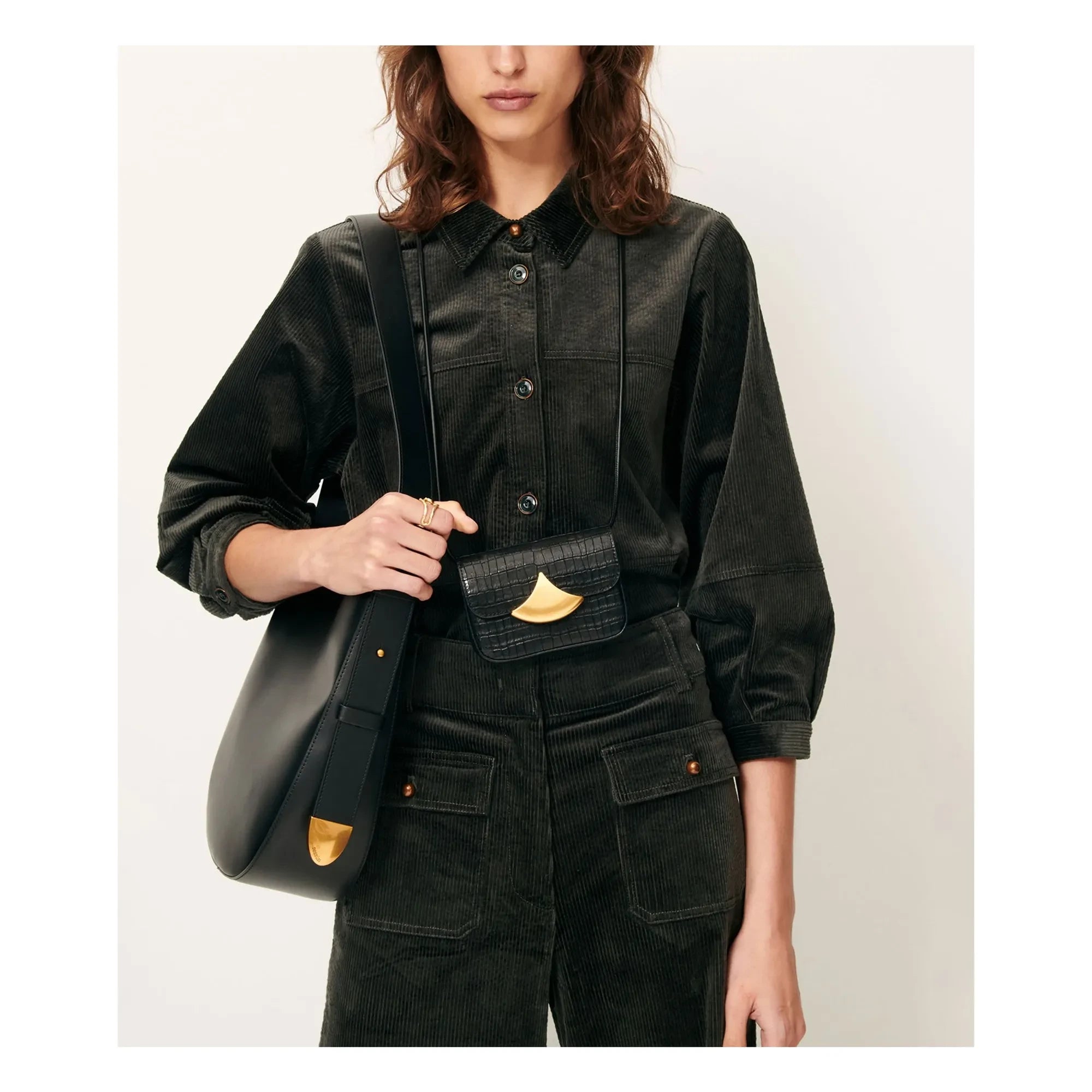 Sessùn - Leotown Organik Pamuklu Overshirt | Koyu gri