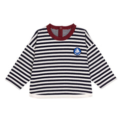 Petit Bateau - Marinière Logo Organik Pamuk Tişört | Lacivert