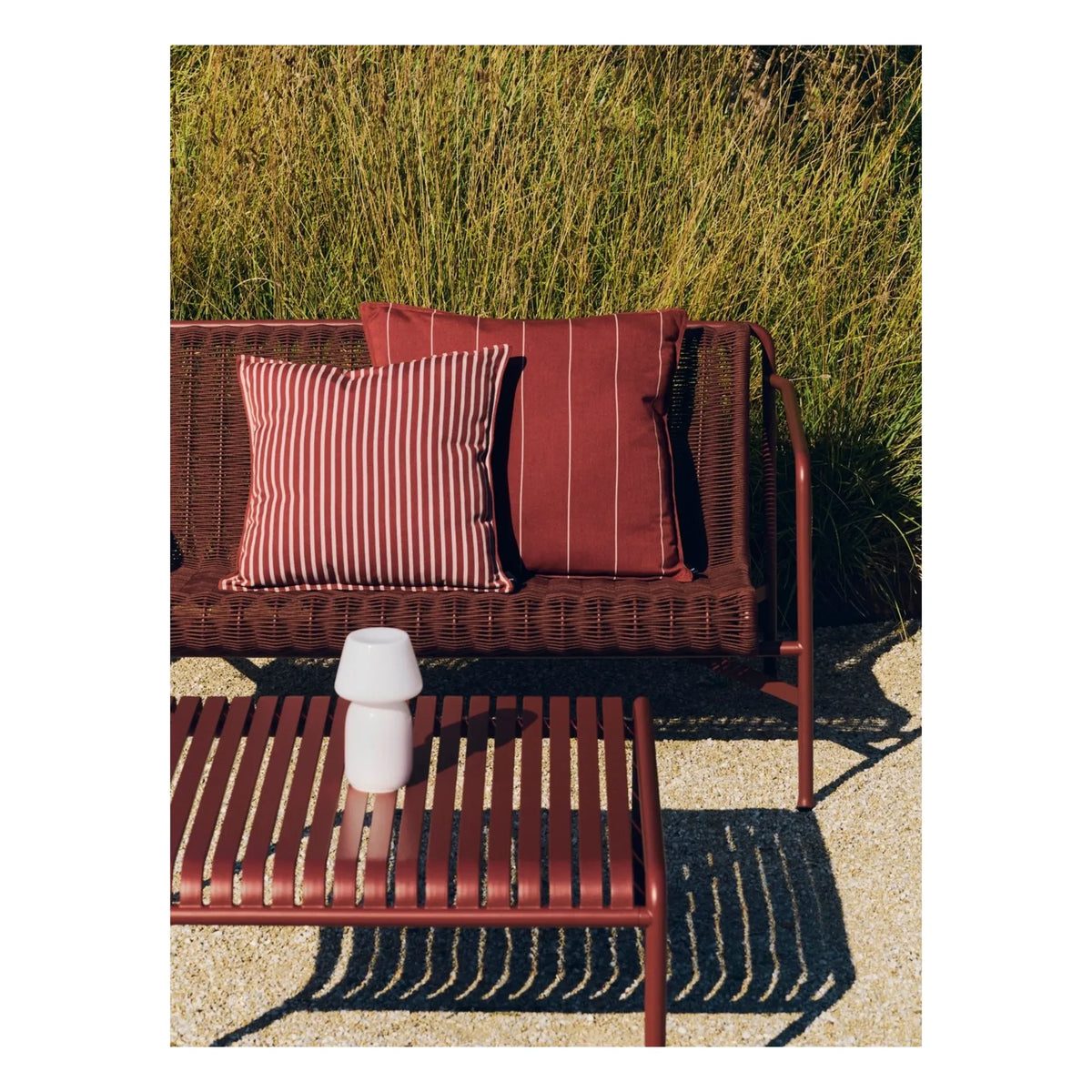 Hay - Terrazza dış mekân çizgili yastık | Terracotta