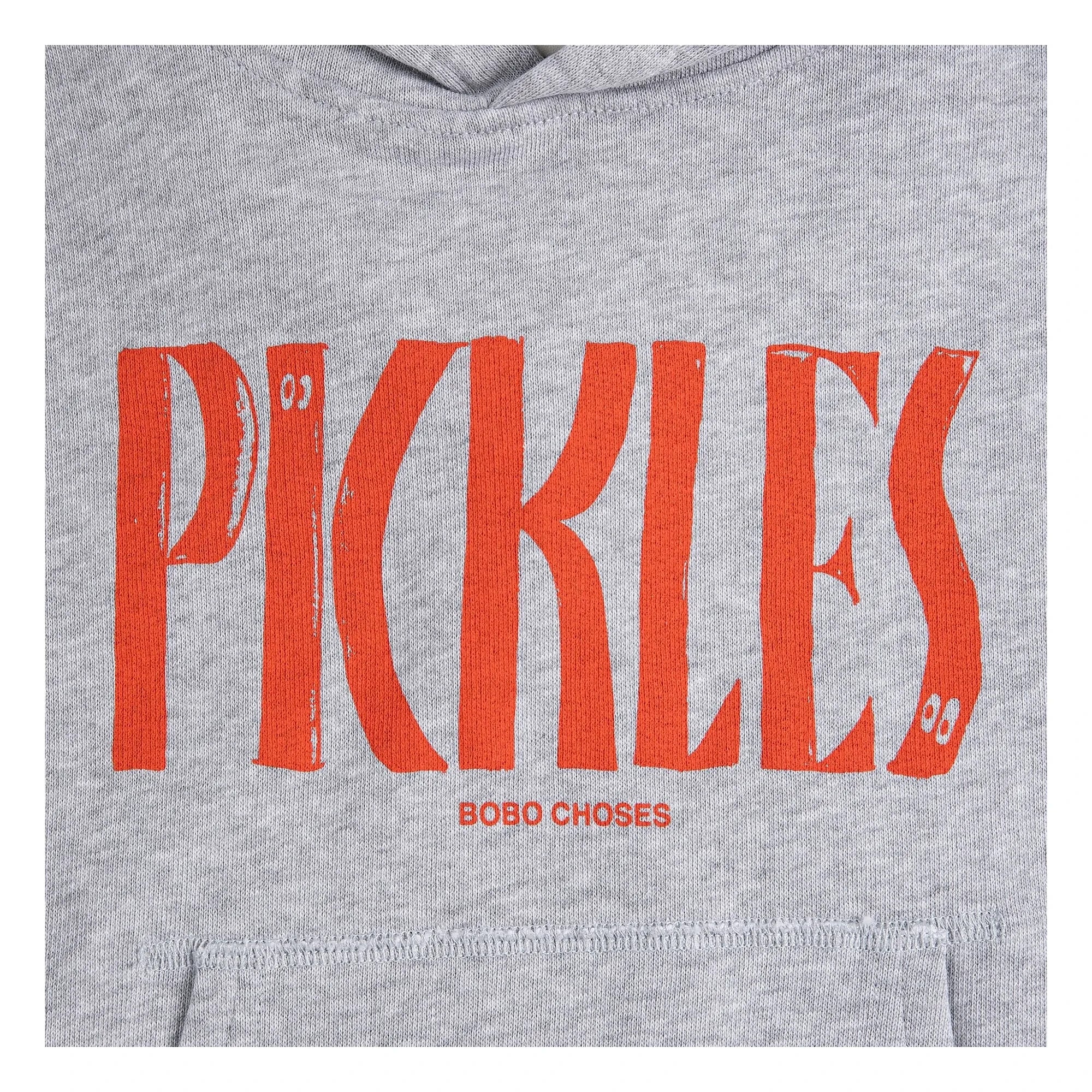Bobo Choses - Pickles Organik Pamuklu Kapüşonlu Sweatshirt | Gri melanj