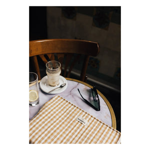 Gabrielle Paris - Gingham Laptop Kılıfı | Camel