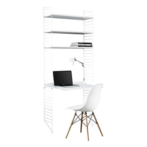 String Furniture - Beyaz raflı masa | Beyaz