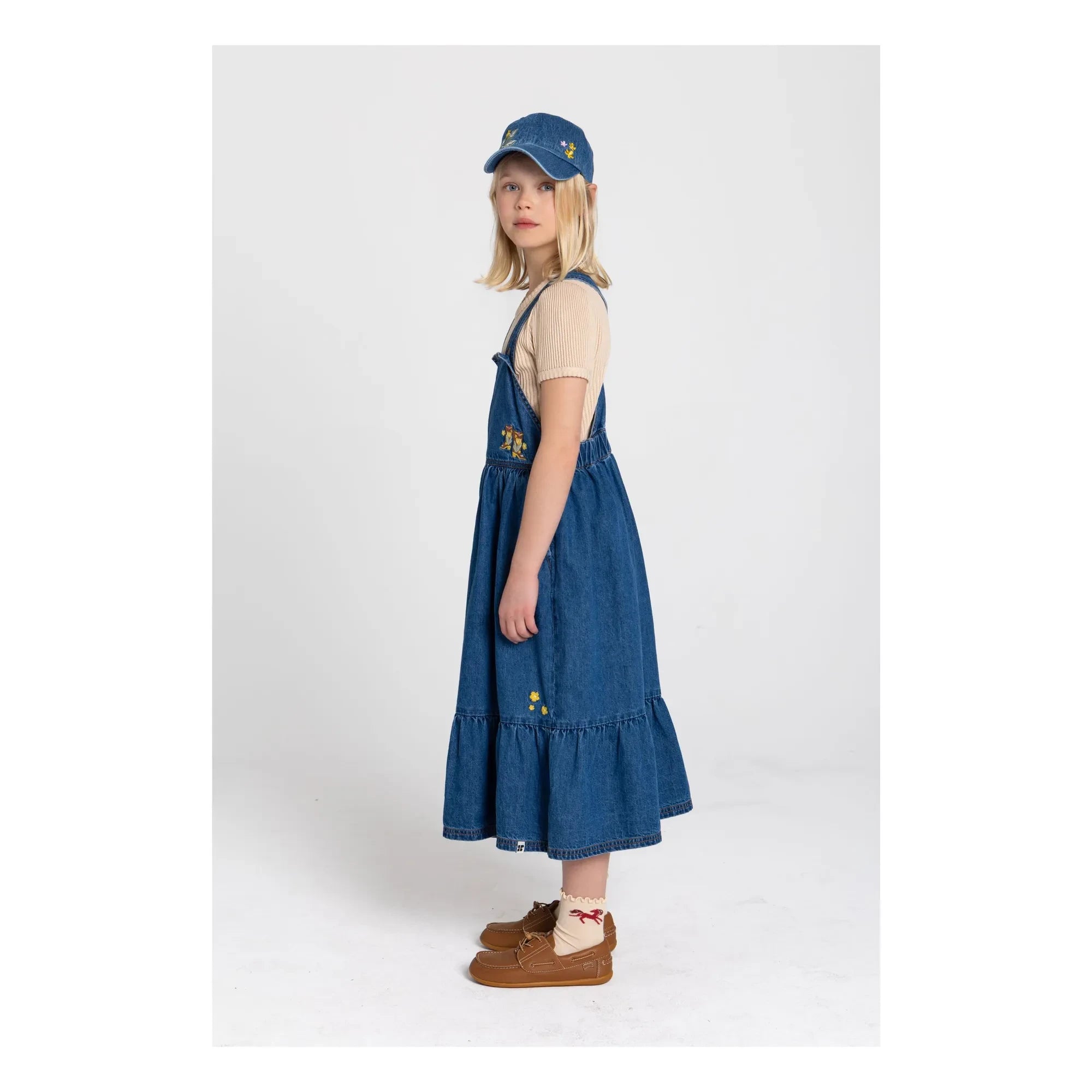 Hundred Pieces - Halo Çiçekli Şapka | Denim Mavi