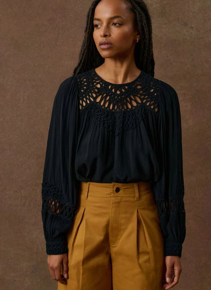 Louise Misha - Riya Bluz | Siyah