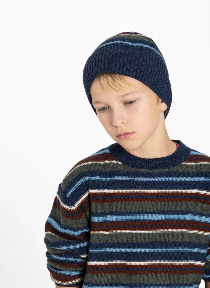 Smallable Kid - متاتو سترة صوفية مخططة | أزرق
