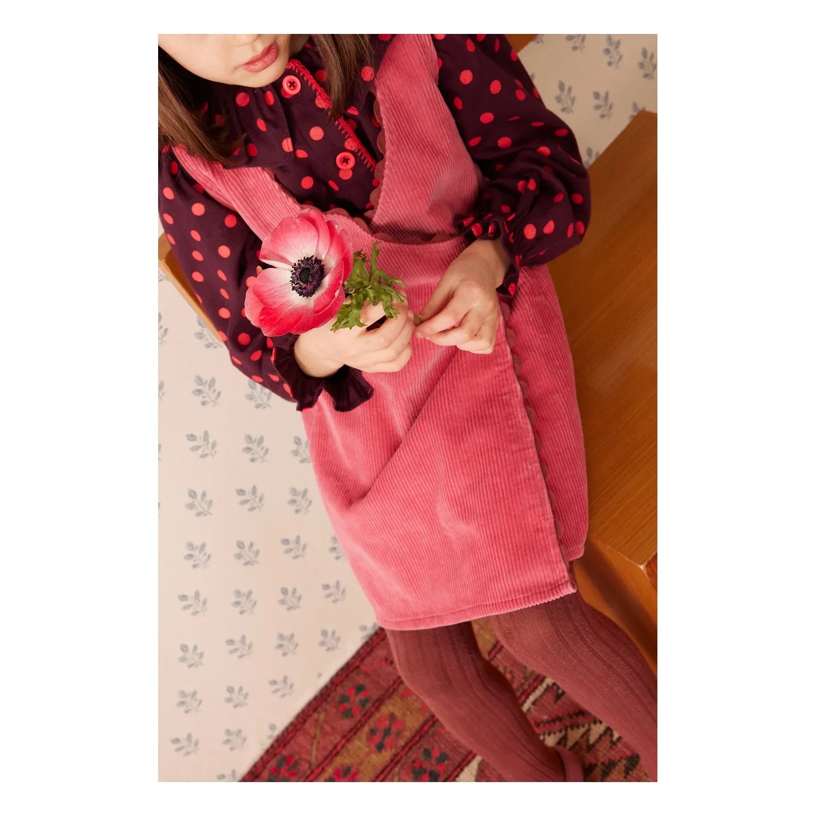 Hello Simone - Claudia Fitilli Kadife Elbise | Pembe