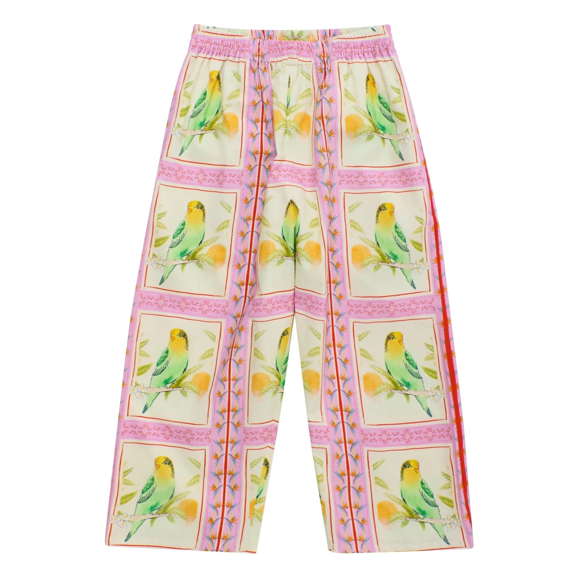 Maison Mangostan - Birds Patchwork Pantolon | Pembe