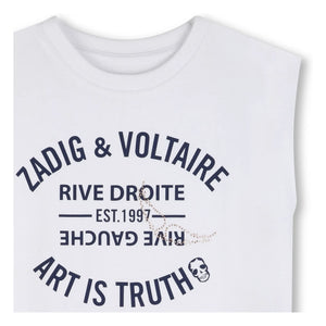Zadig & Voltaire - Logo Strass Jersey Tişört | Beyaz