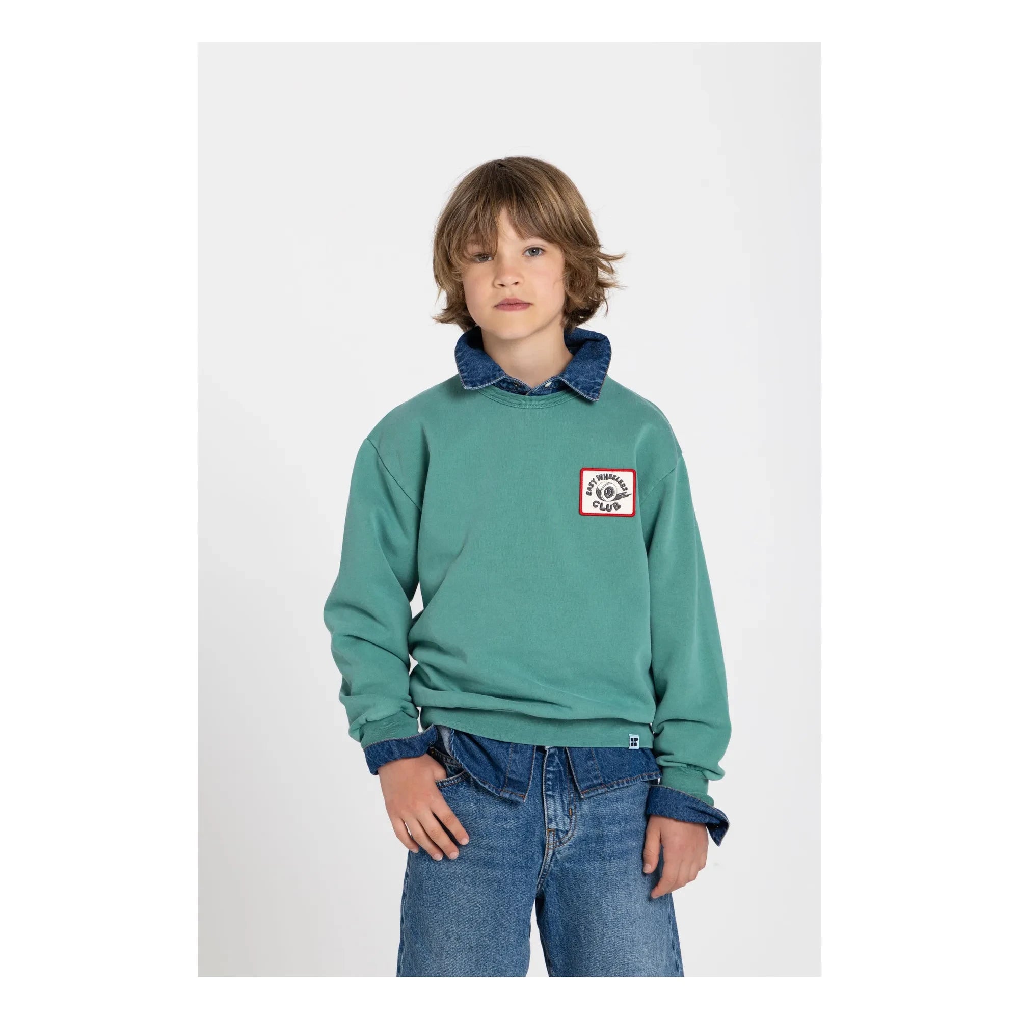 Hundred Pieces - Ryde Wheelers organik pamuklu sweatshirt | Zümrüt yeşili