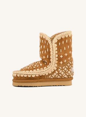 Mou - Botات Eskimo Sashiko | Cognac