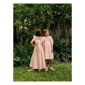 petite Amalie - Roses Organze Elbise | Lychee Pembe