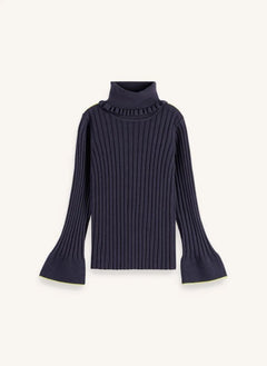 Scotch & Soda - Fitilli Balıkçı Yaka Kazak | Gri Mavi