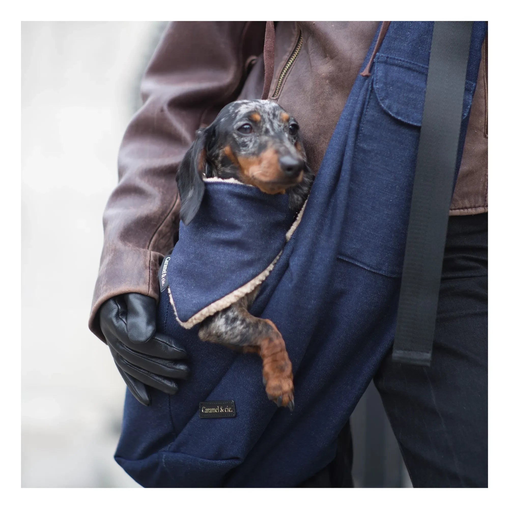 Caramel & Cie - Promenade Omuz Çantası Denim Köpek