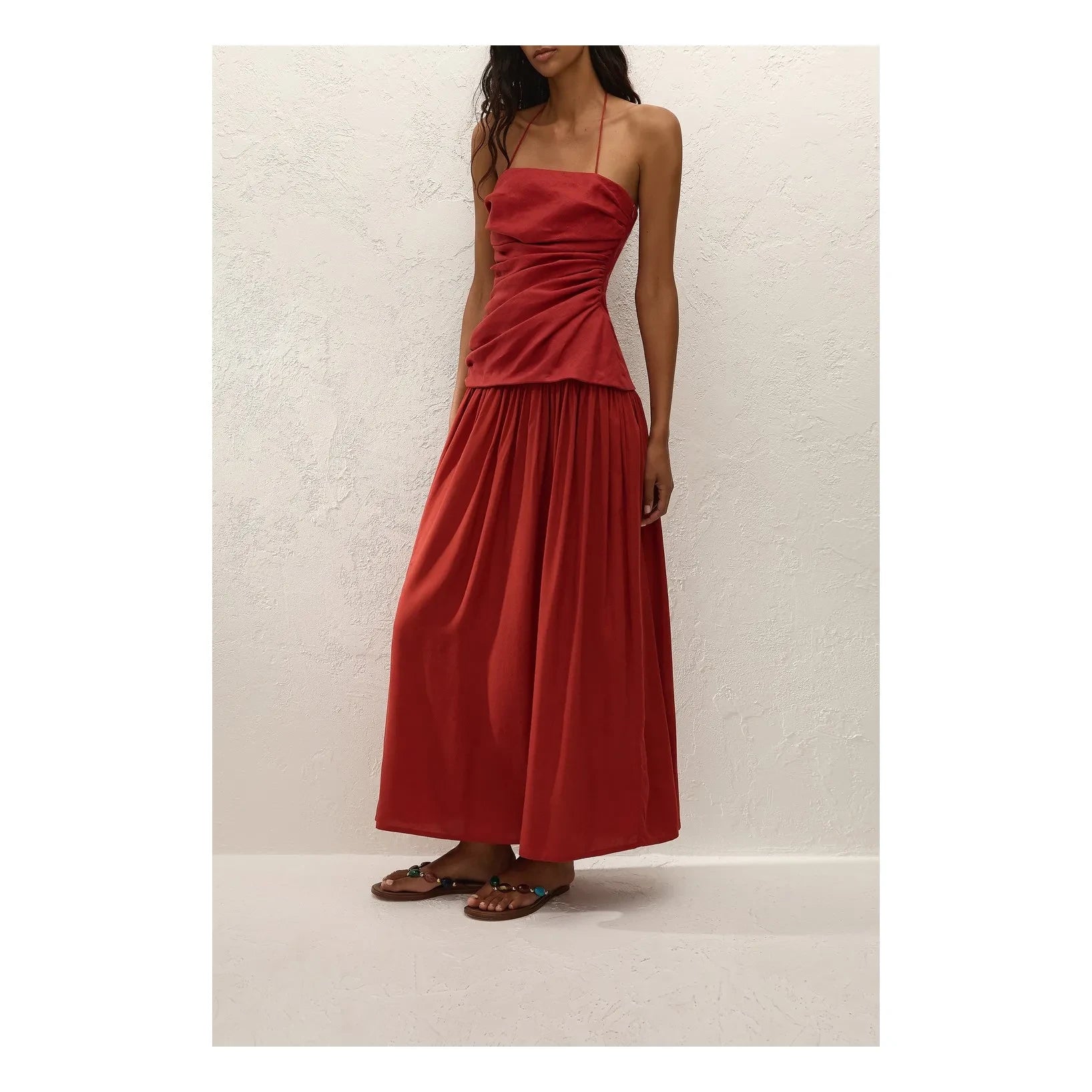 Faithfull the Brand - Notte Maxi Pamuk Elbise | Terracotta